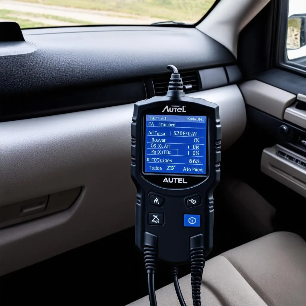 Autel Scanner connected to a 2012 Toyota Tundra