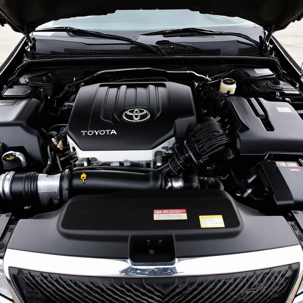 Clean engine bay of a 2012 Toyota Tundra