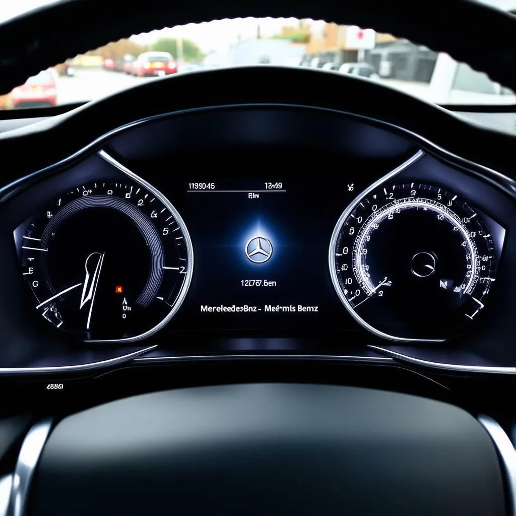 Mercedes-Benz Dashboard with Warning Lights