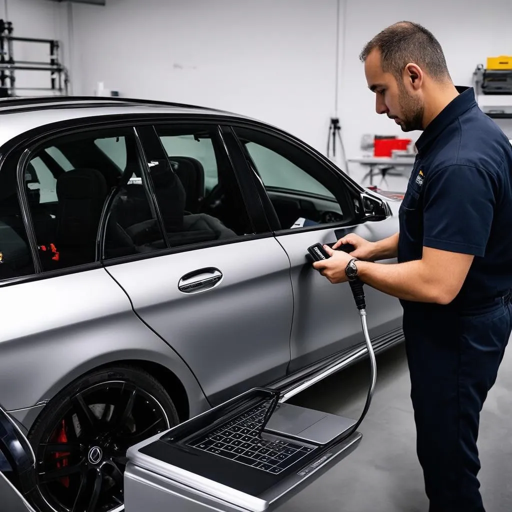 Mercedes Mechanic at Work