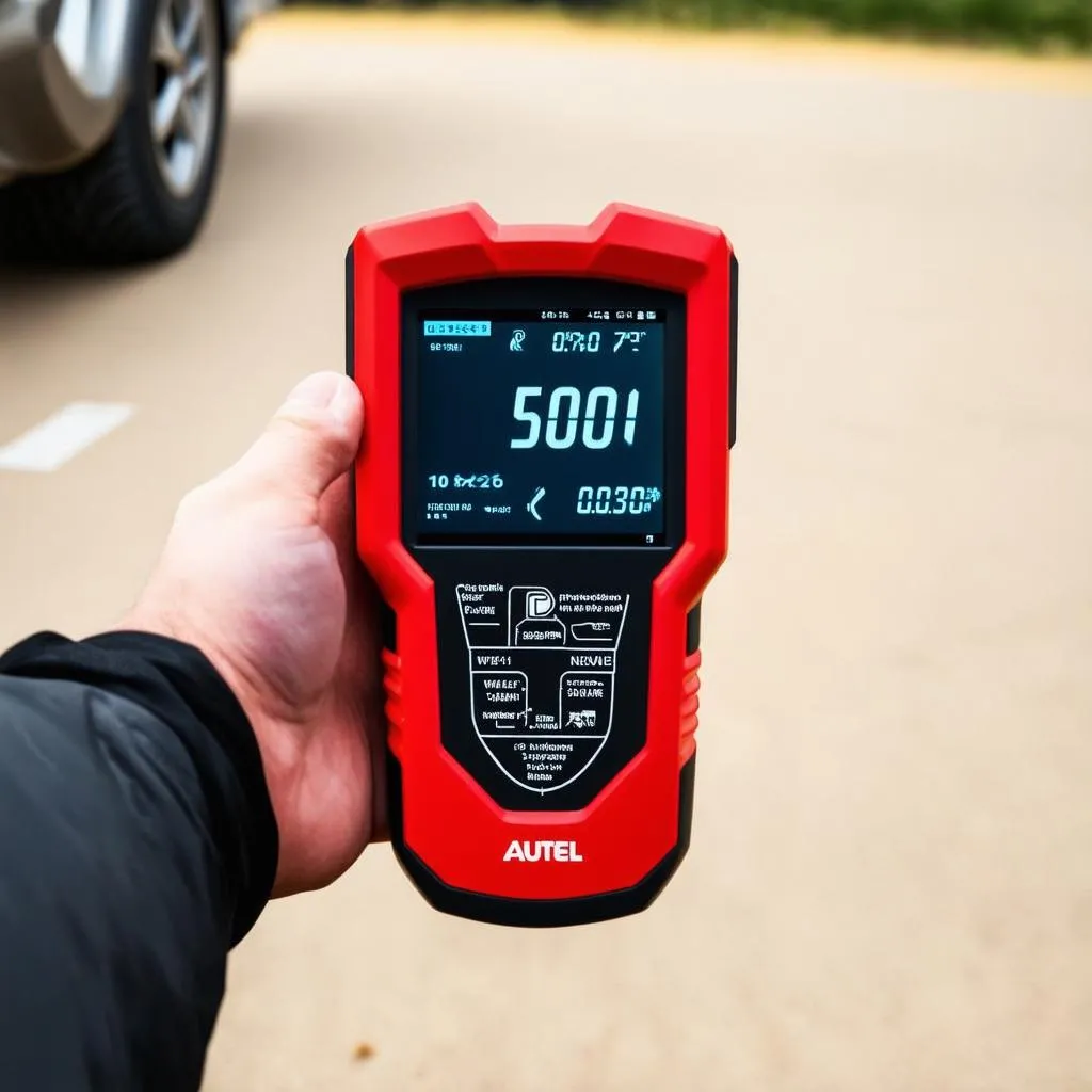 Autel 501 displaying TPMS reading