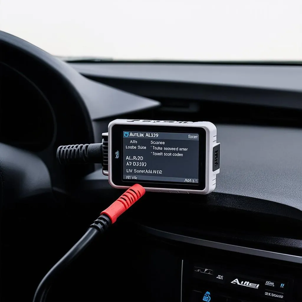 Autel AL329 connected to a car