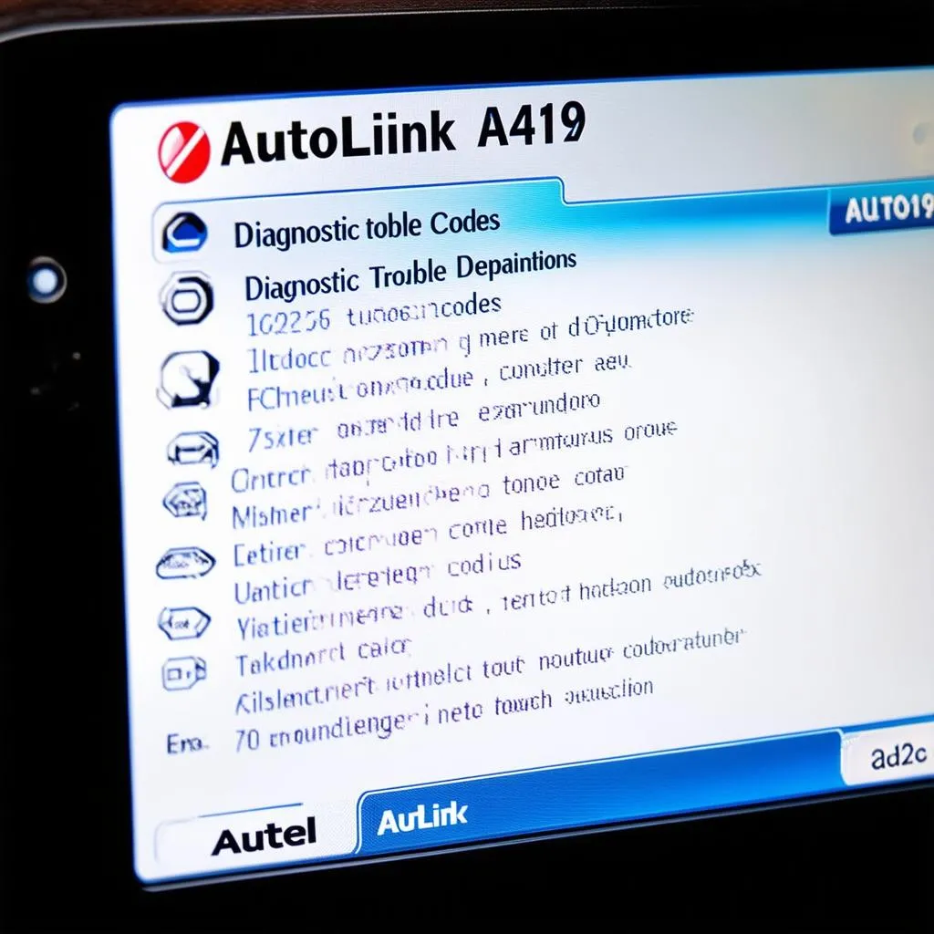 Close-up of the Autel AutoLink AL419's display