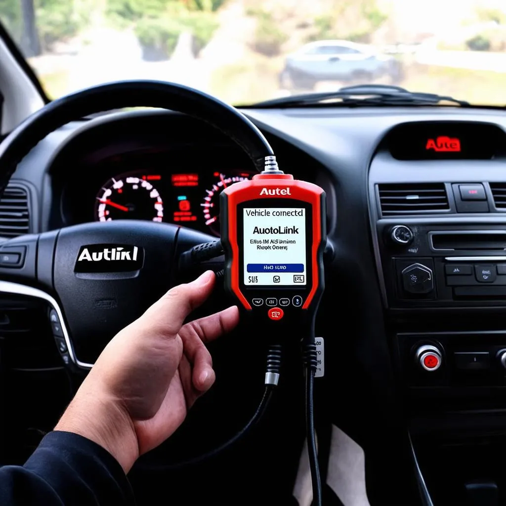 Autel AL419 plugged into car