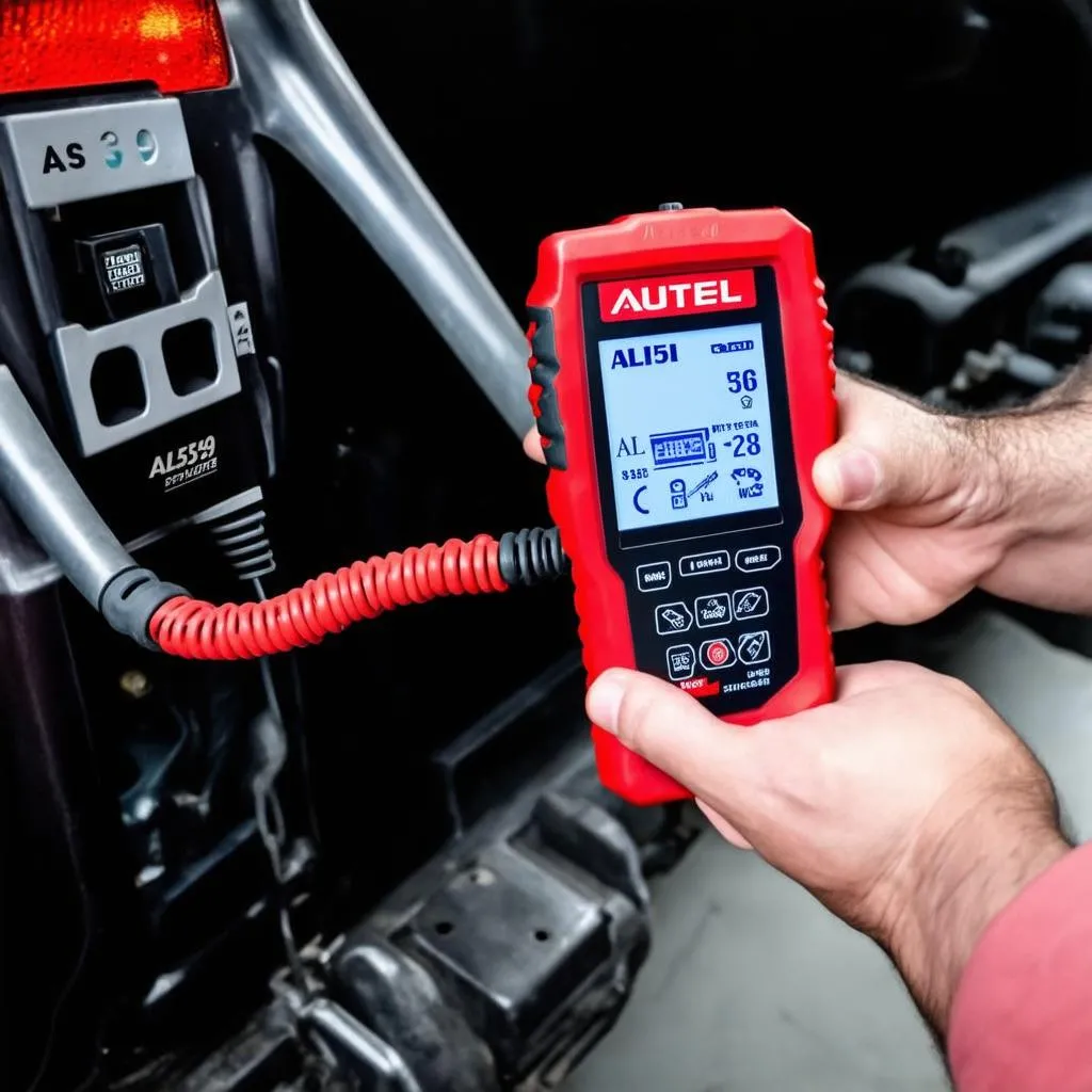 mechanic using autel al539