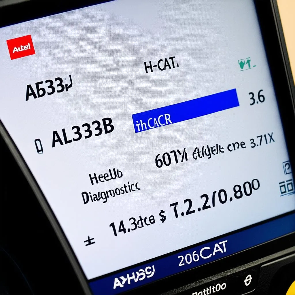 Autel AL539B HCAT displaying car diagnostic information