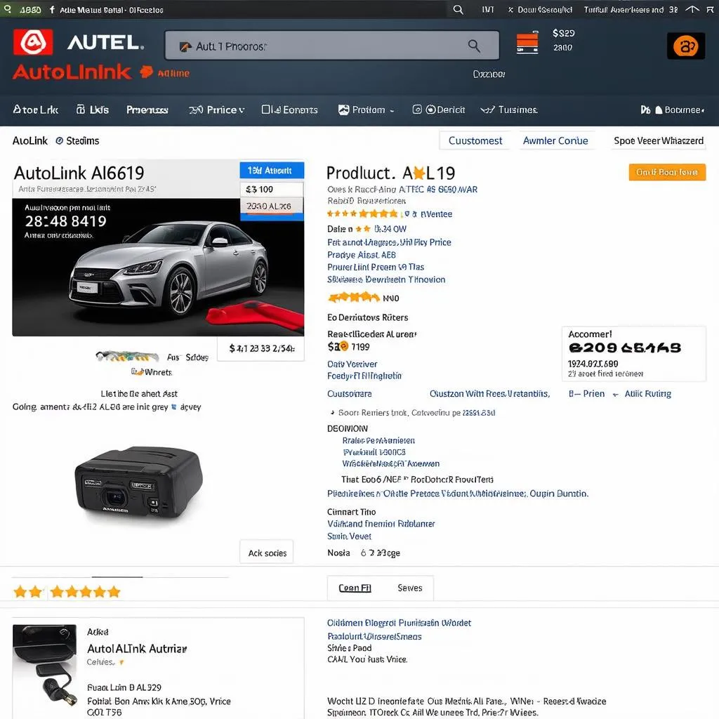 Autel AL619 product page on Amazon website