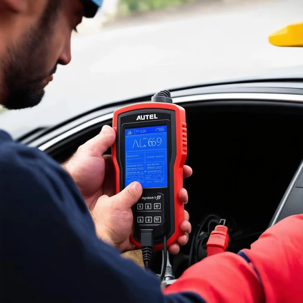 Autel AL619 Scanner Used on Car