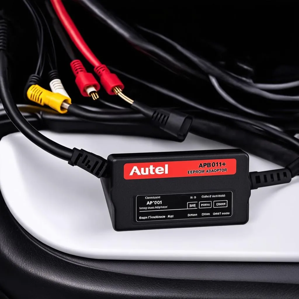 Autel APB101+ EEPROM Adaptor connected to a car's ECU