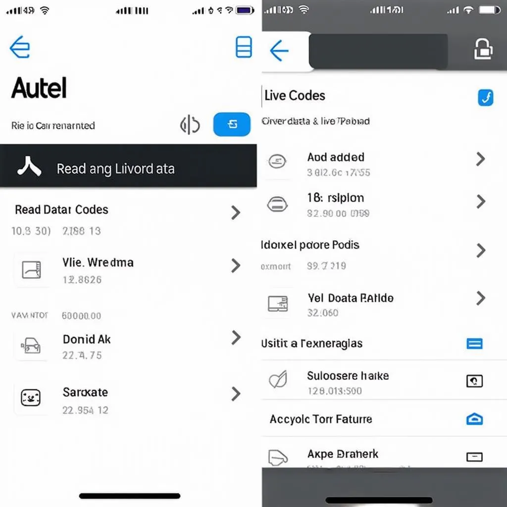 Autel App Interface on iPhone