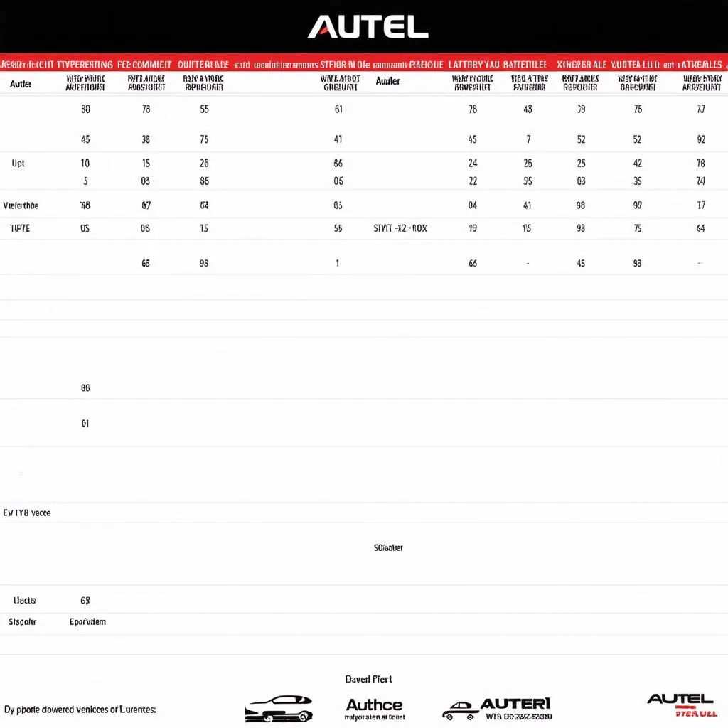 Autel Batteries Compatible Vehicles