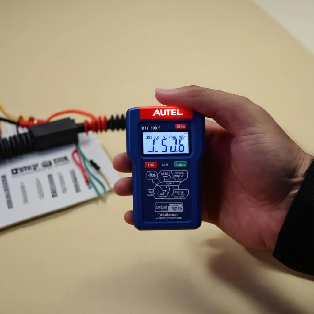 Autel BT506 being held in a hand