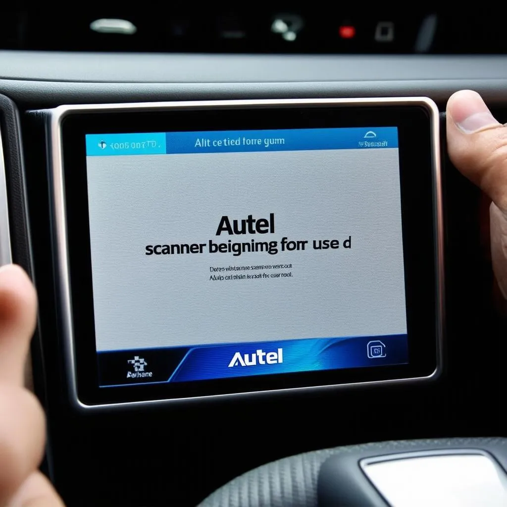 Autel scanner being used for car diagnostics