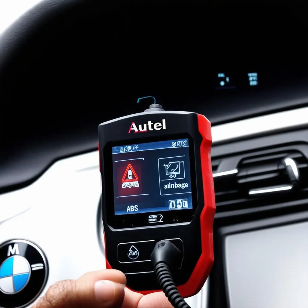 Autel Code Reader Displaying BMW Dashboard Warning Lights