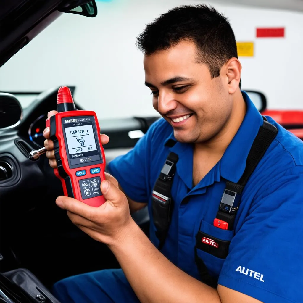 Autel CSC1500 being used by a mechanic