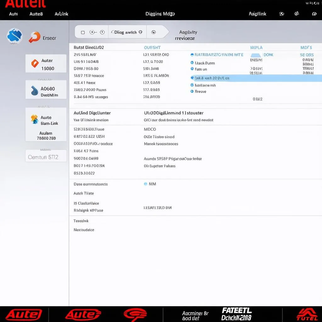 User interface of Autel DiagLink MD802