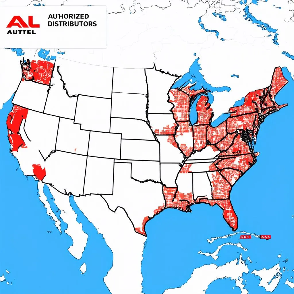 Autel Distributors USA Map