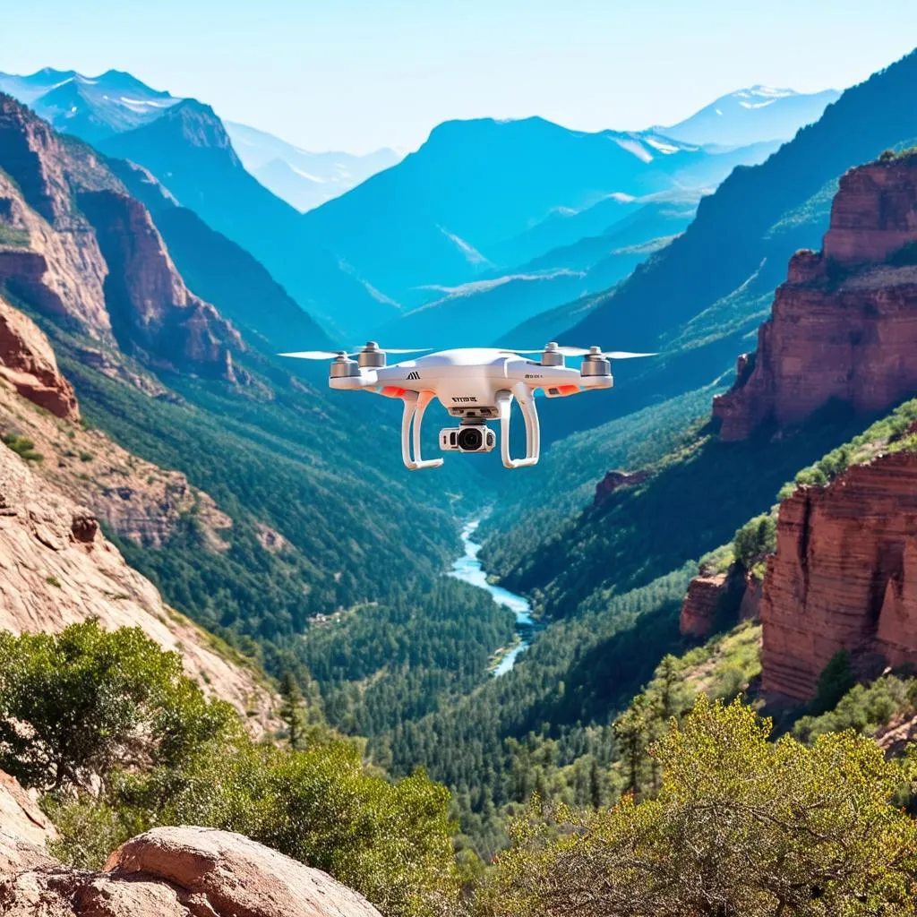 Autel Drone Flying Over Mountains