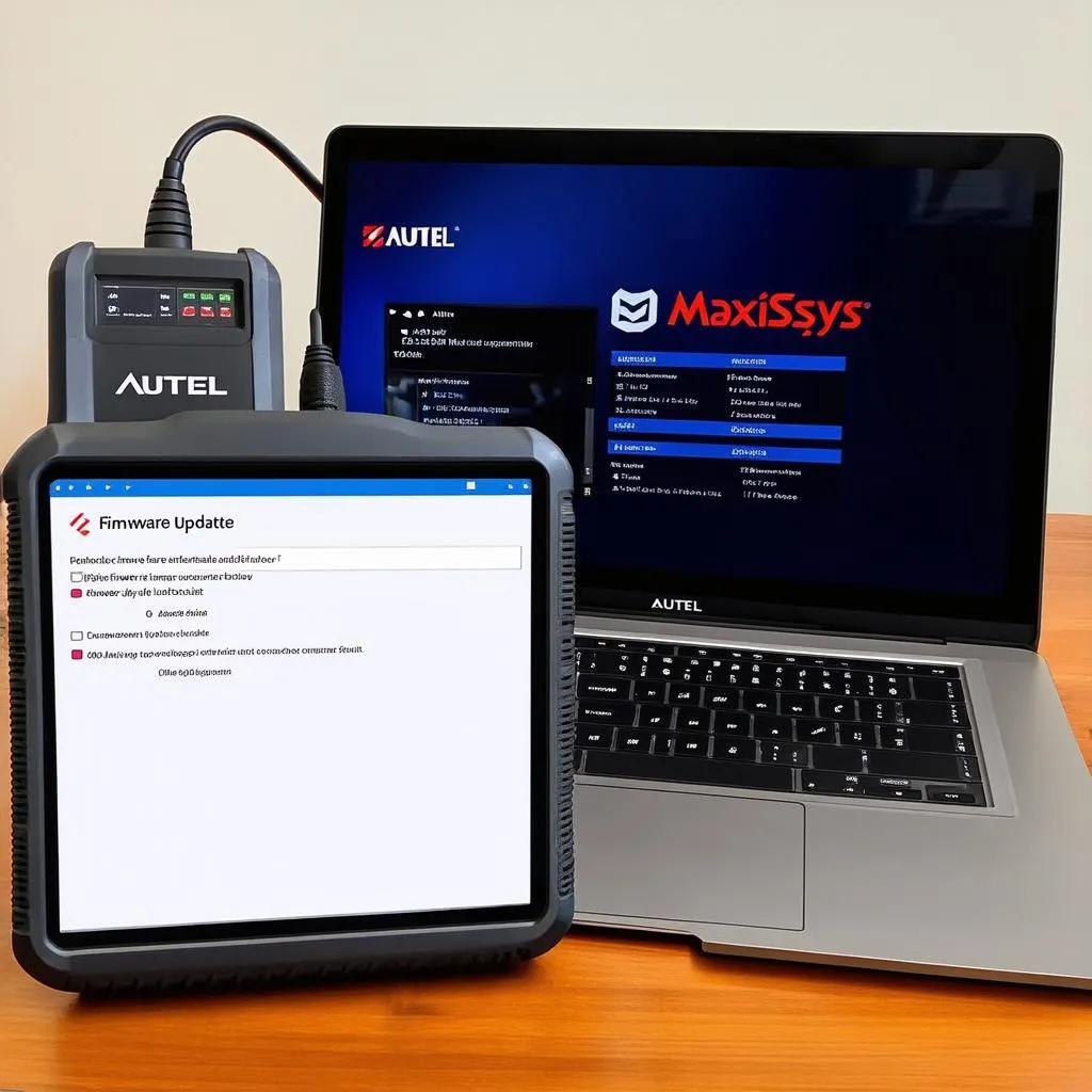 Updating Autel firmware on a laptop