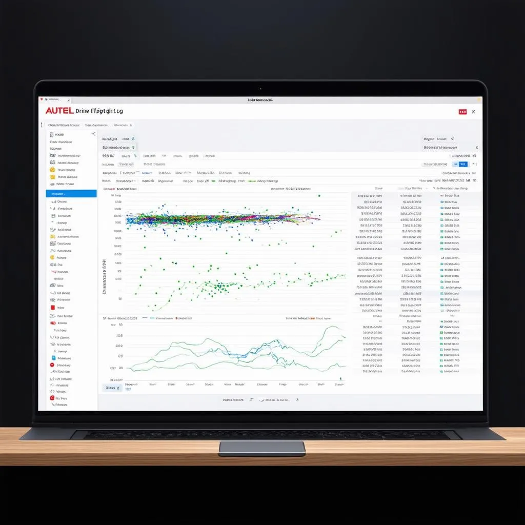 Autel Flight Log Data on Computer Screen