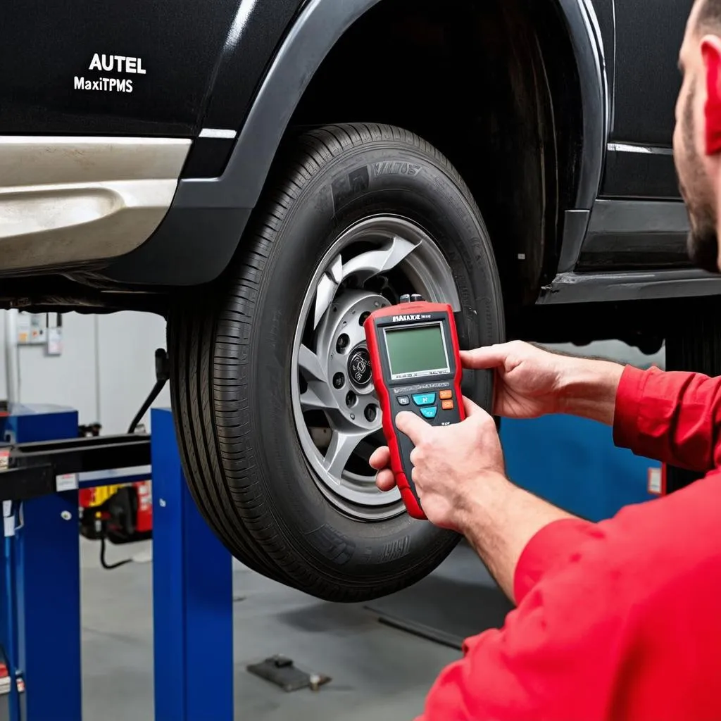 Mechanic Using Autel HT309 on a Car