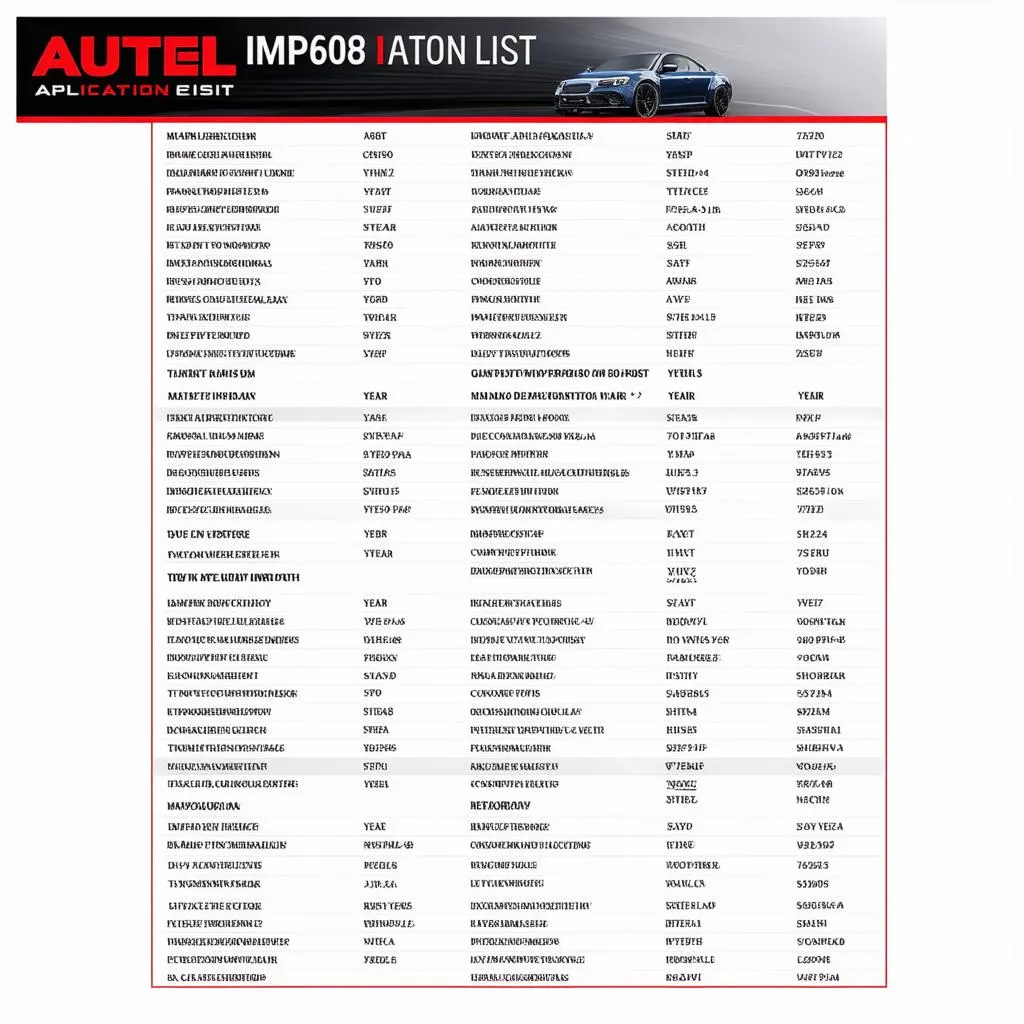 Autel IM608 application list