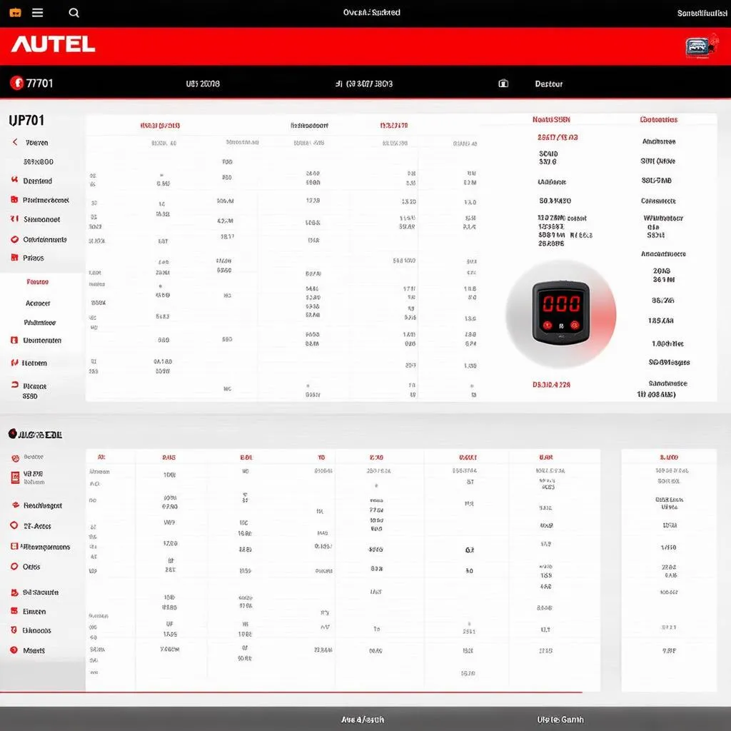 Autel JP701 Interface