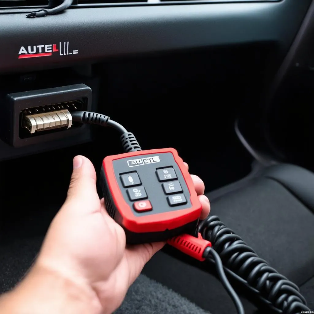 Autel key programmer on OBDII port