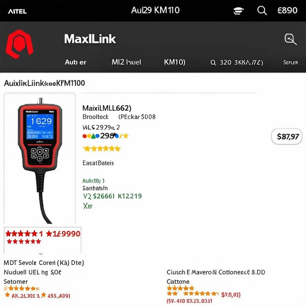 Autel KM100 eBay listing screenshot