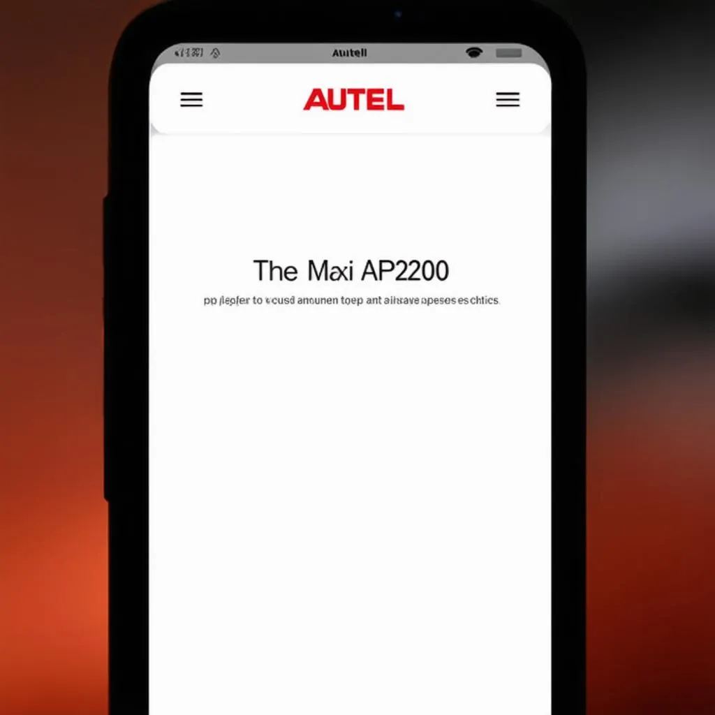 Autel Maxi AP200 App