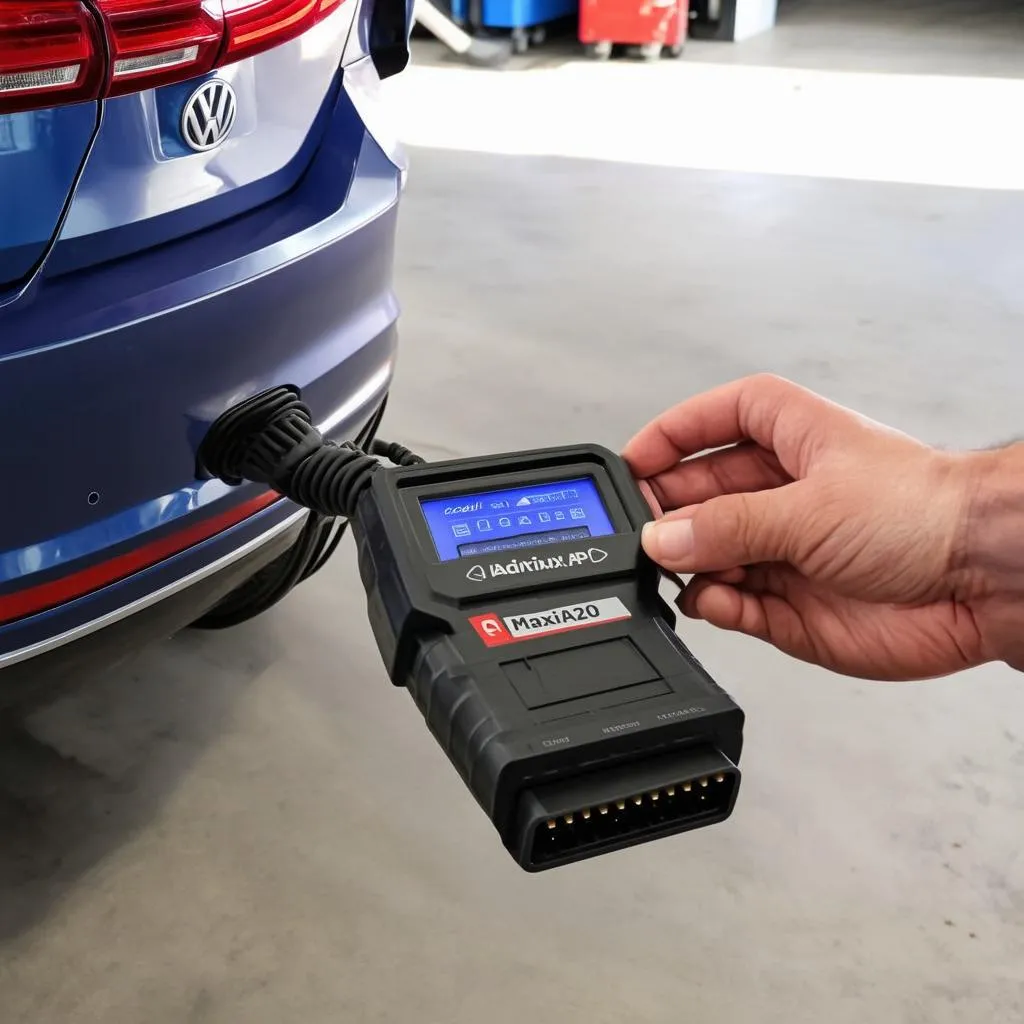 Autel MaxiAP AP200 connected to a VW Passat