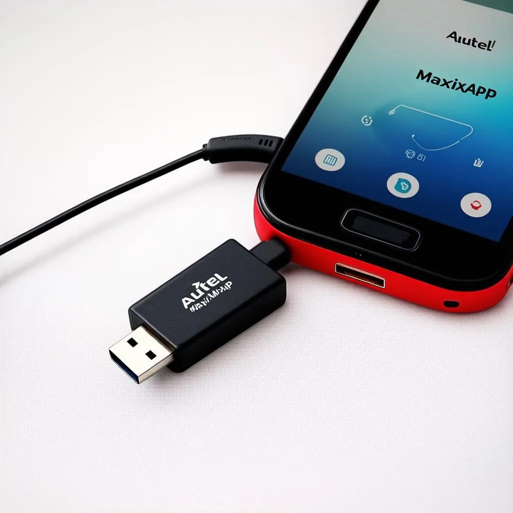 Autel MaxiAP Phone Dongle and Android phone