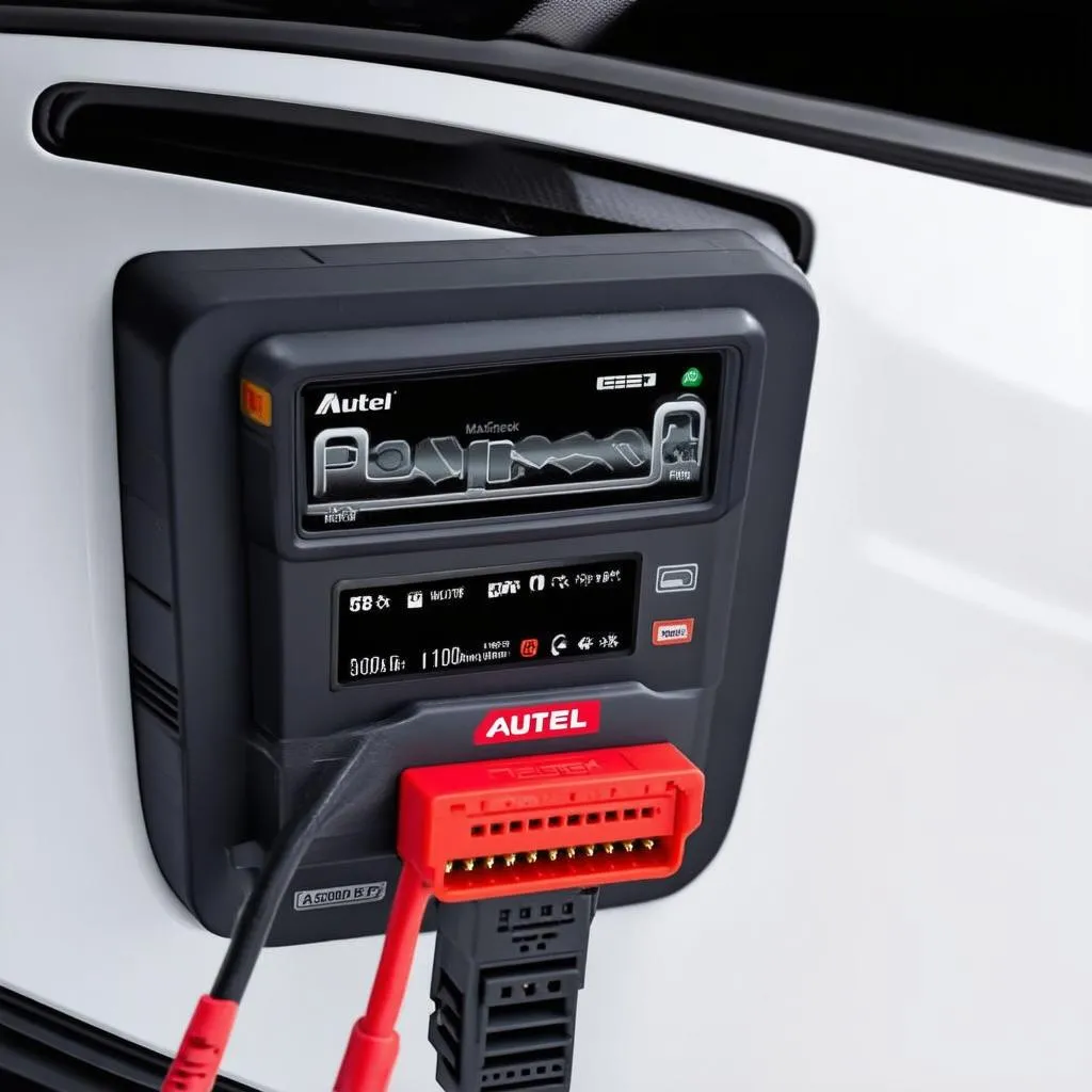 Autel MaxiCheck Pro Scanner Connected to Car