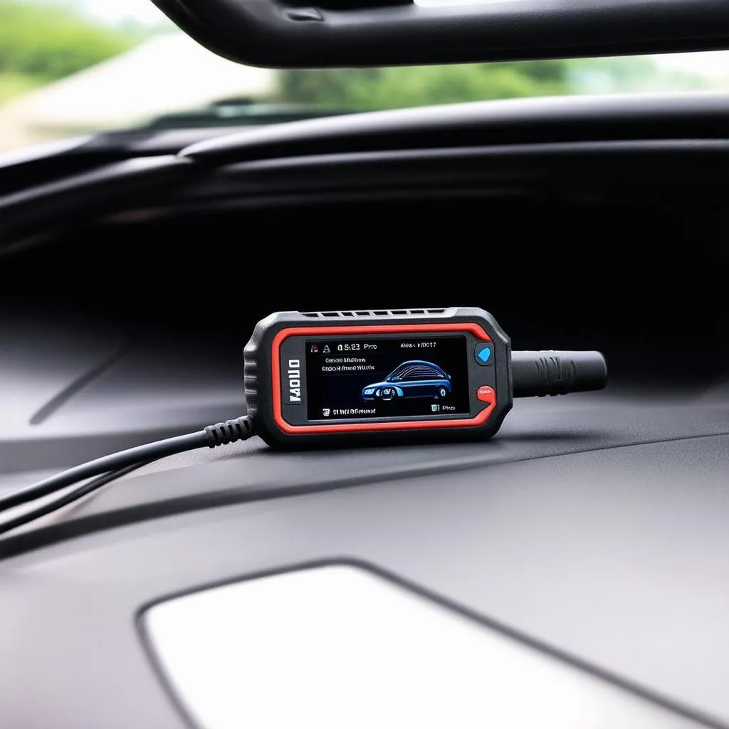 Autel MaxiCheck Pro connected to car's OBD2 port