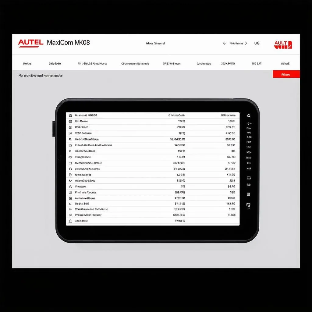 Autel MaxiCOM MK808 User Interface