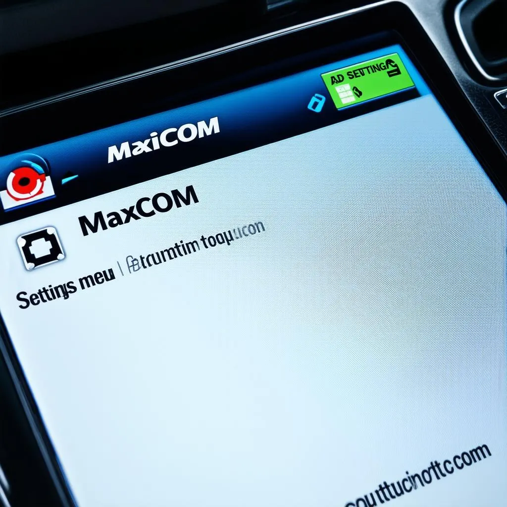 Autel MaxiCOM settings screen