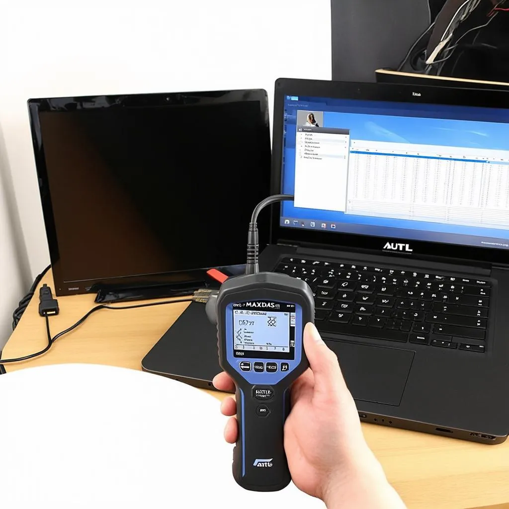 Autel Maxidas DS708 Scanner with Laptop