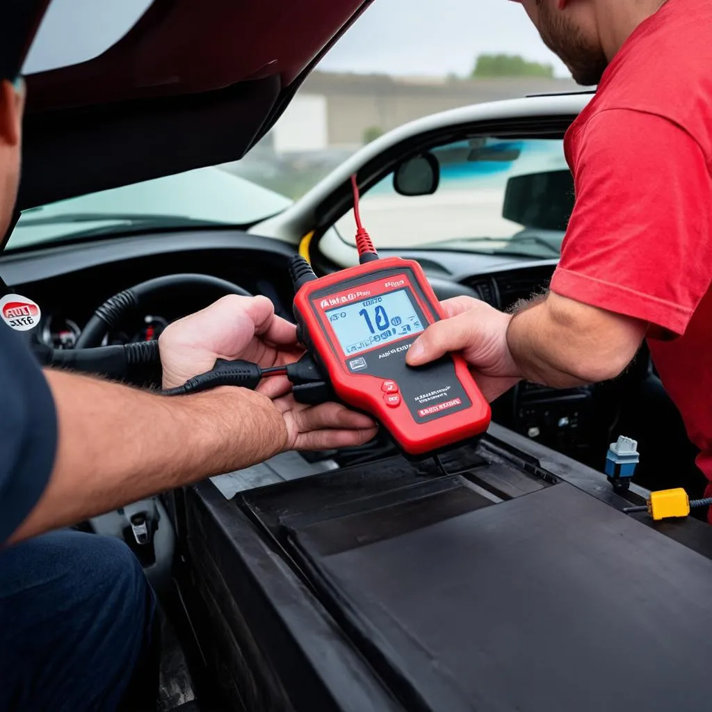 Autel MaxiDiag MD801 Pro Connected to Car