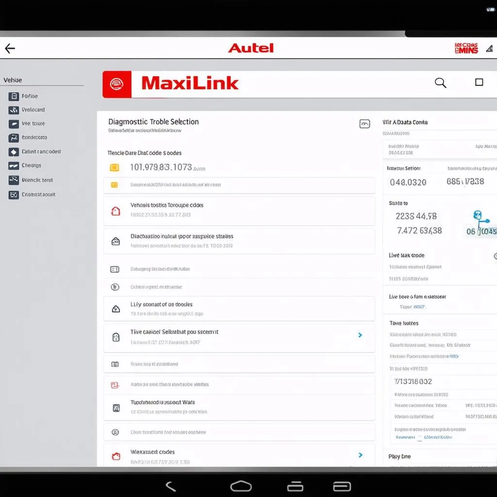 Autel MaxiLink app screenshot