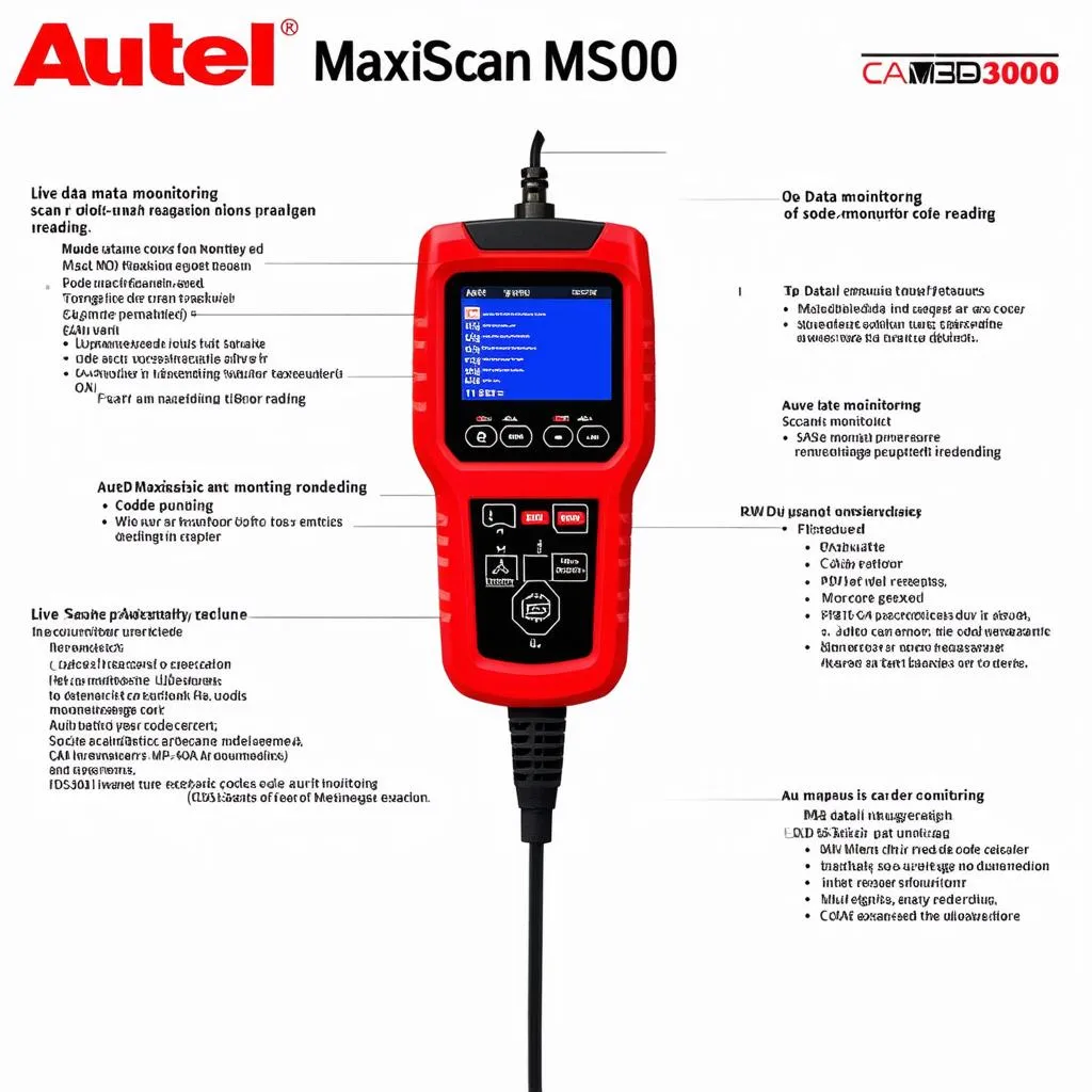 Autel MaxiScan MS300 CAN OBDII Diagnostic Scan Tool Features