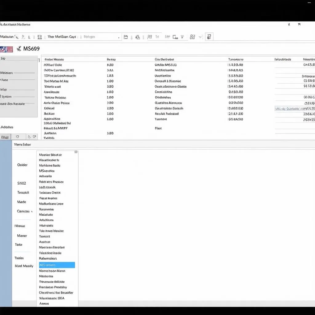 Screenshot of Autel MaxiScan MS609 software interface displaying car diagnostic data.