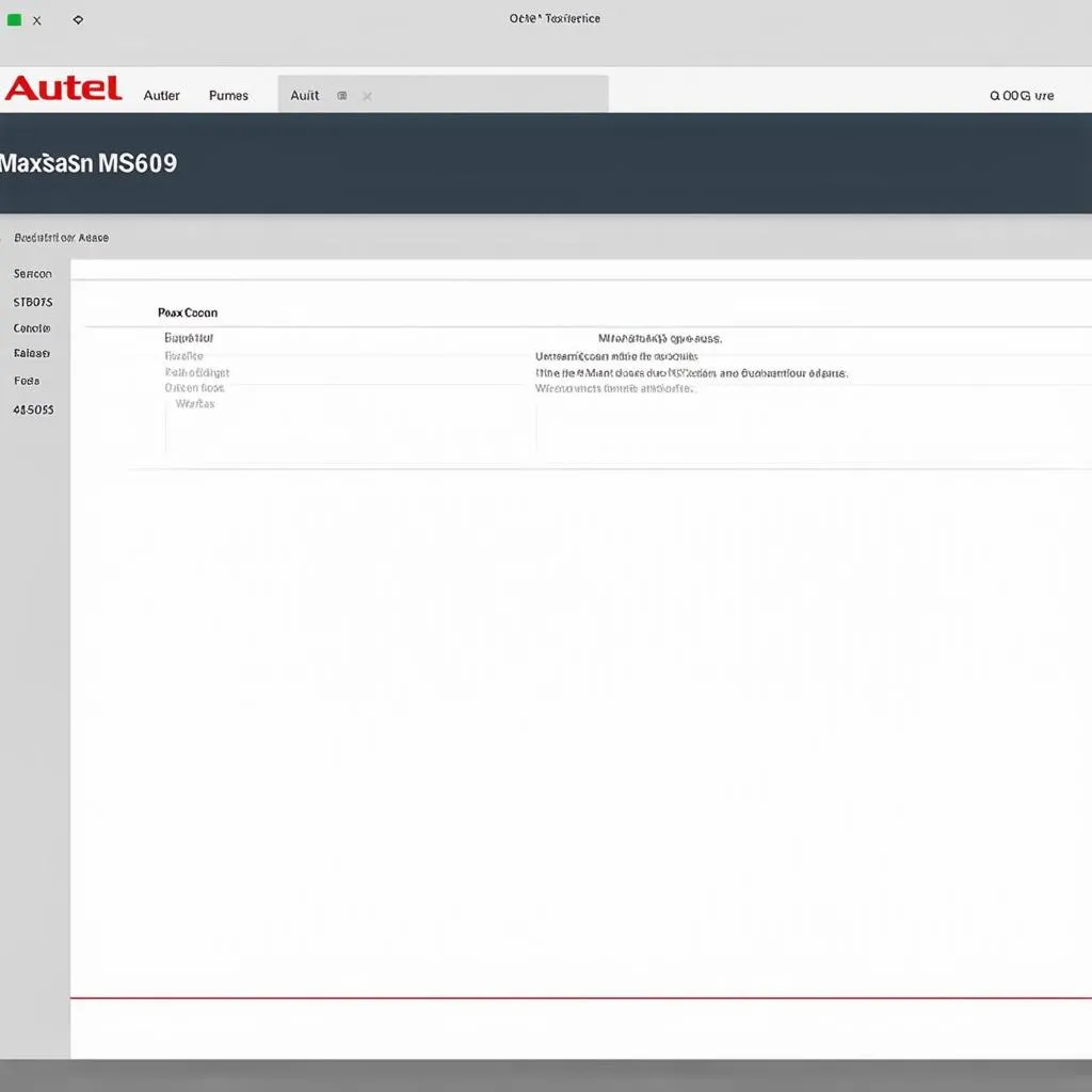 Autel MaxiScan MS609 user interface