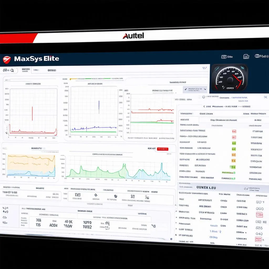 Autel MaxiSys display on car dashboard