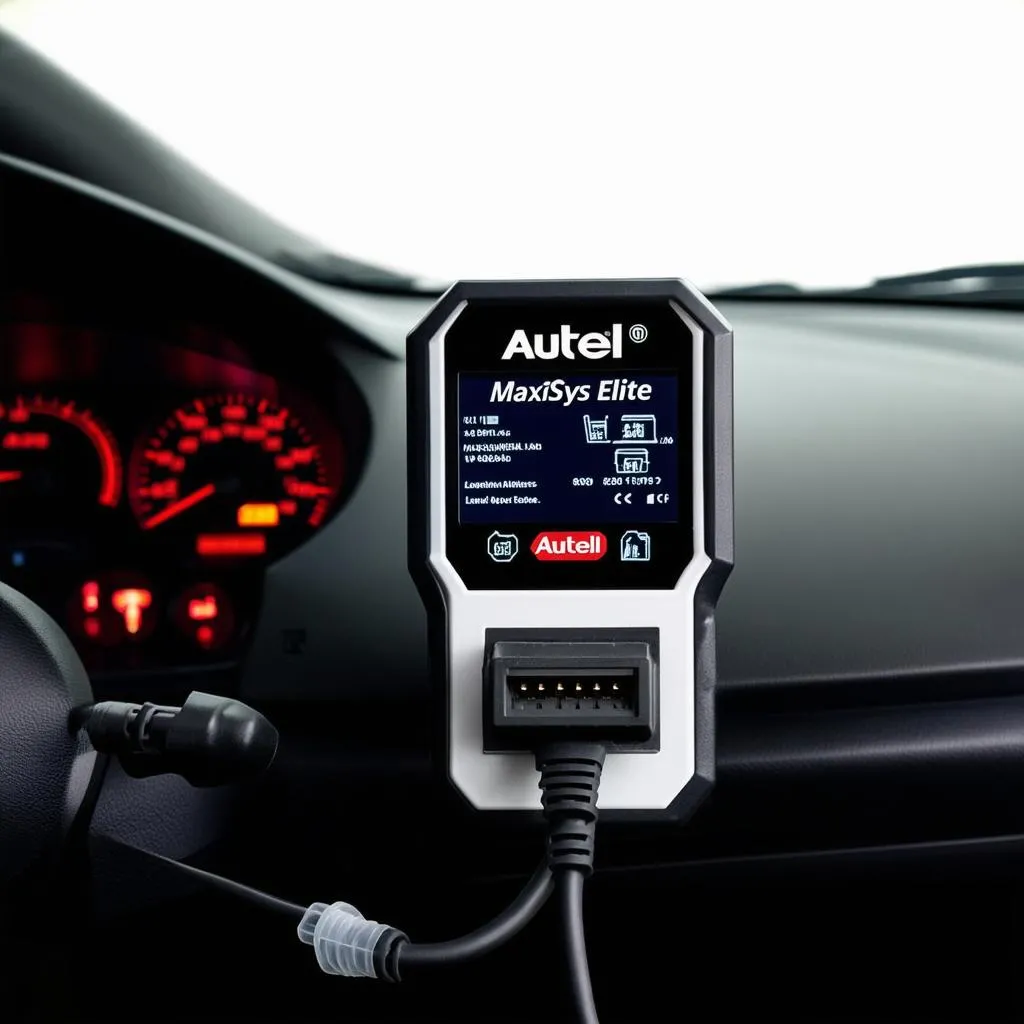 Autel MaxiSys Elite connected to car