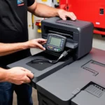 Autel MaxiSys Elite connected to a printer