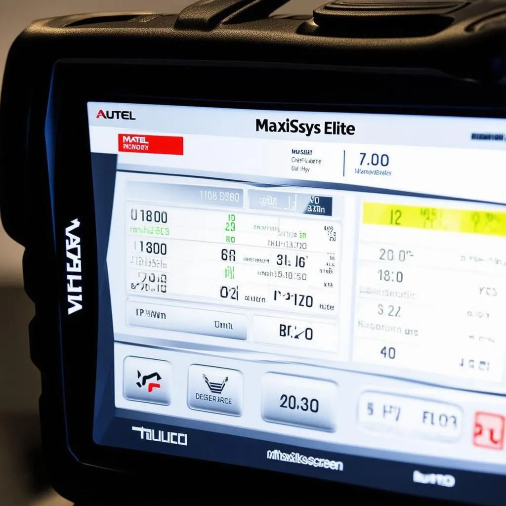 Close-up of Autel MaxiSys Elite screen