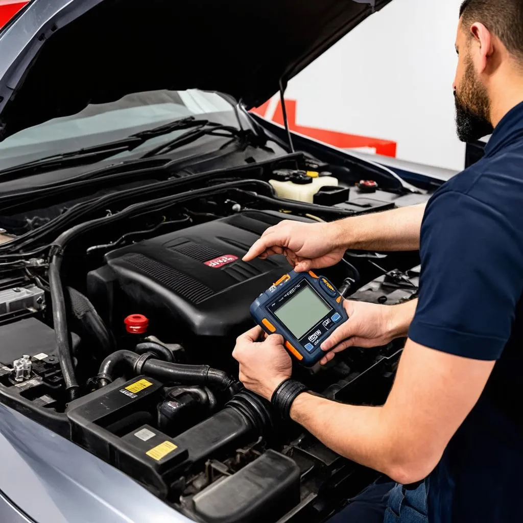 Mechanic using Autel MaxiSys