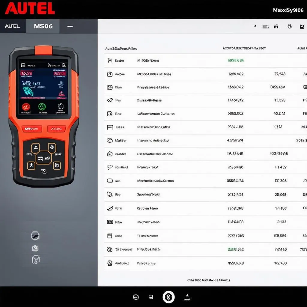 Autel MaxiSys MS906 OBD2 User Interface