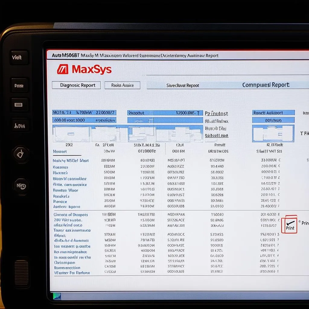 Autel Maxisys MS906BT Printing a Diagnostic Report