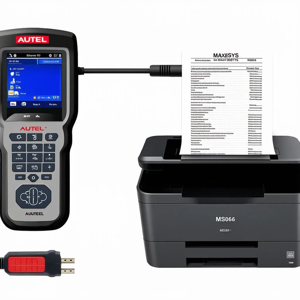 Autel MaxiSys MS906TS Connected to Printer